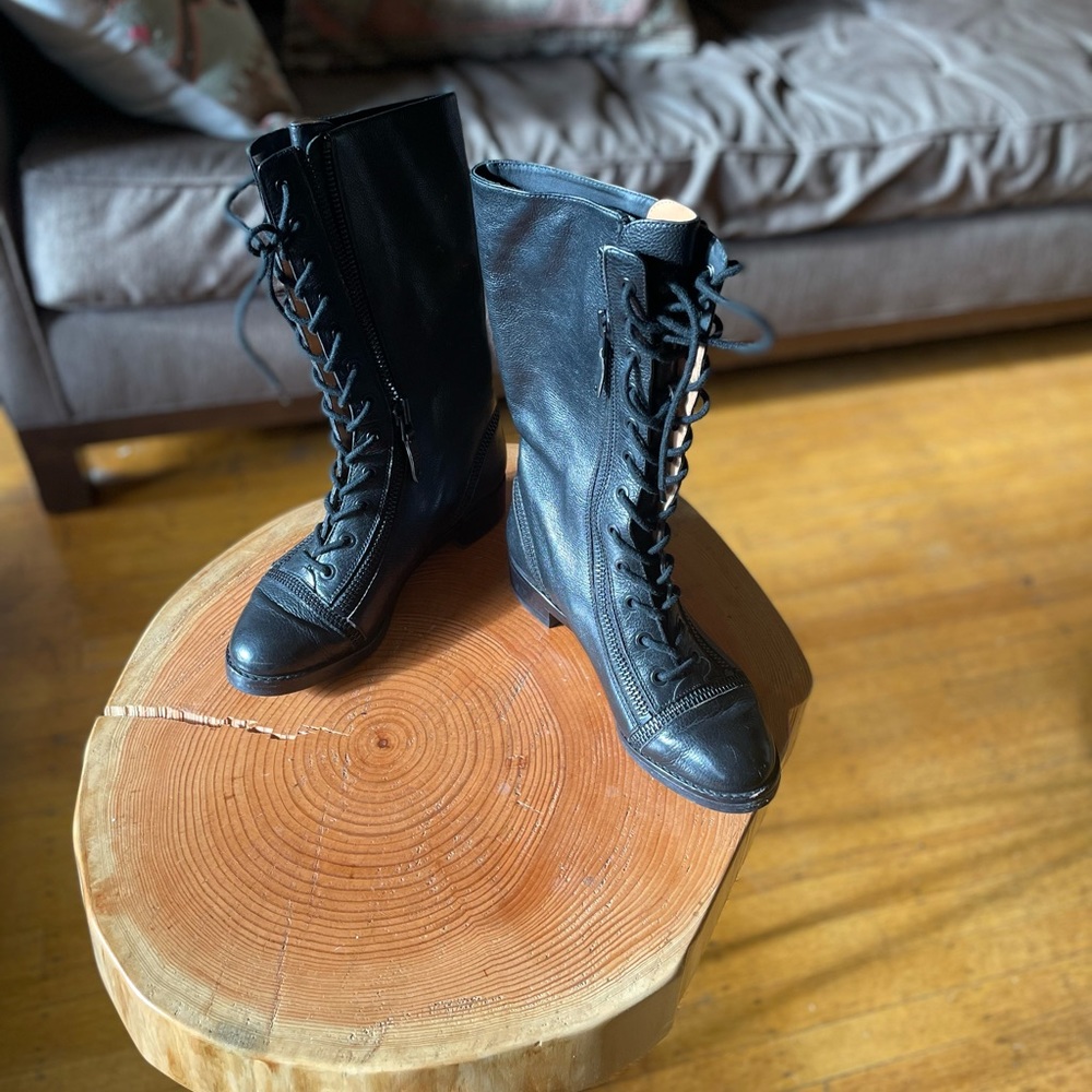 Size 6 Via Spiga combat boots! Only worn once.